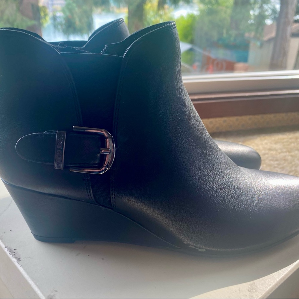 Anne Klein Black Ankle Booties with Buckle